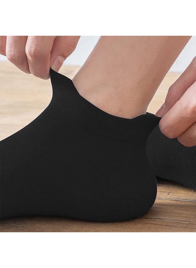 Arabest Men'S Running Ankle Socks Pure Cotton Sports Comfort Pad Sports Socks Comfortable Fit Low Top Sports Socks Breathable and Sweat-Absorbing Men'S and Women'S Universal Odor Resistant Socks-Black - Image 3