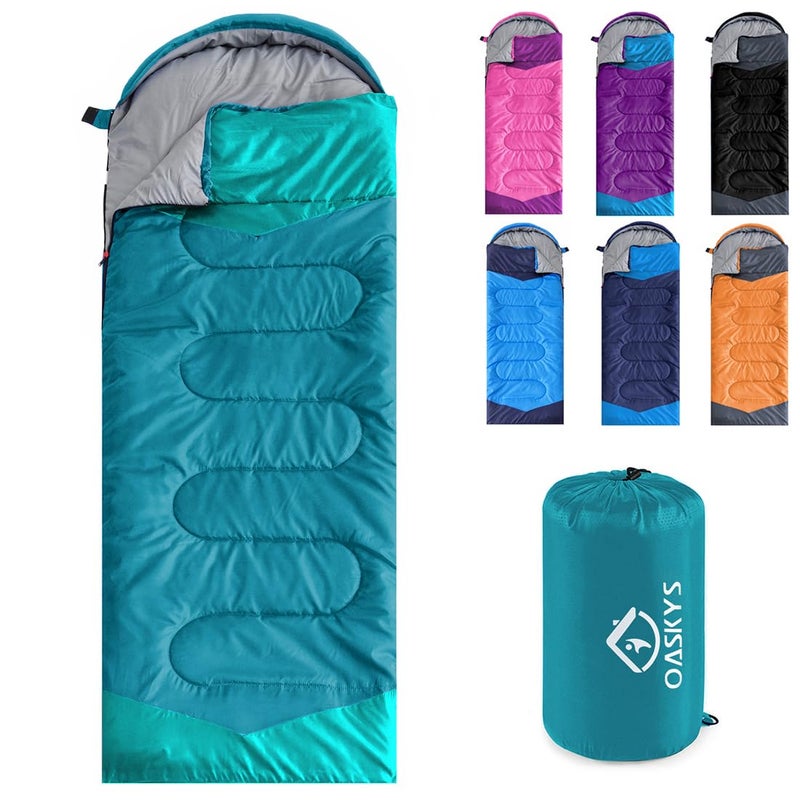 oaskys Camping Sleeping Bag 3 Season Warm Cool Weather Summer Spring Fall Lightweight Waterproof for Adults Kids Camping Gear Equipment Traveling and Outdoors