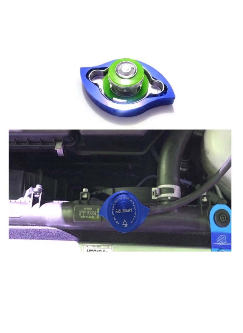 Generic Ralliart Radiator Cap Cover Fit For Mitsubishi - Blue  - Image 3