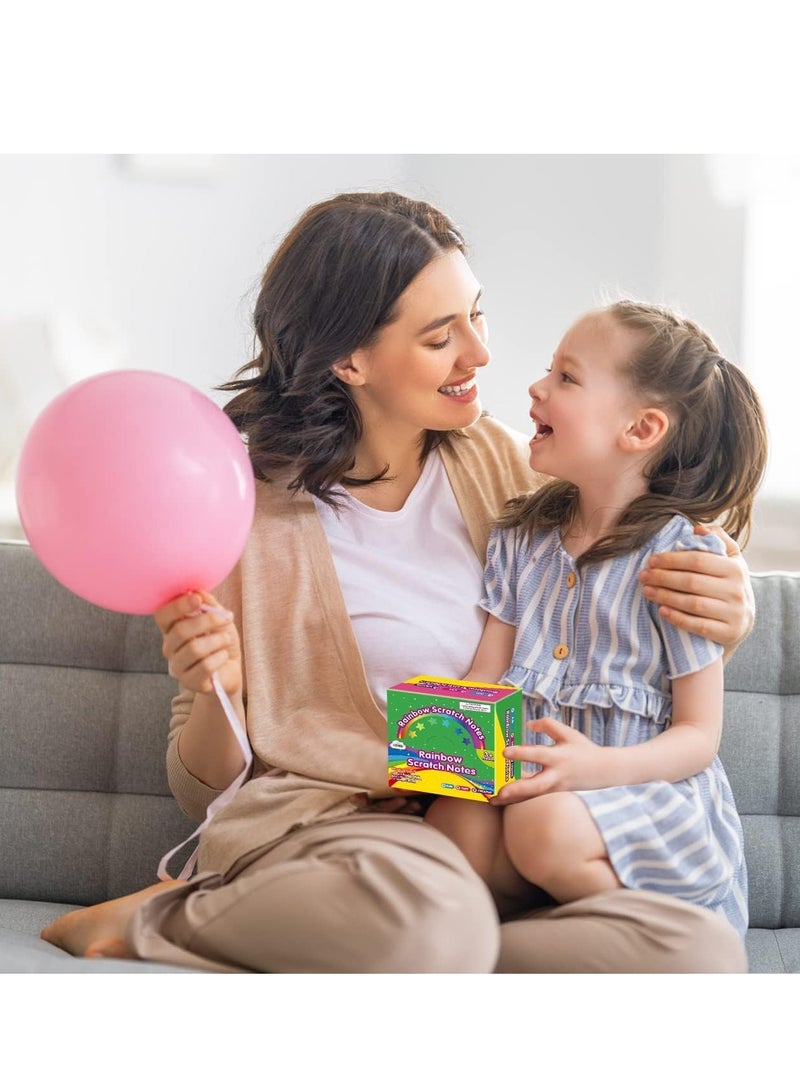 Excefore ملاحظات فنون الخدش قوس قزح المصغرة - ١٢٥ ورقة خدش سحرية بطاقات ملاحظة لألعاب الأطفال وفنون الحرف اليدوية هدايا احتفالية للمواليد بنات وأولاد في أعياد الميلاد صندوق هدايا للتخزين - Image 2