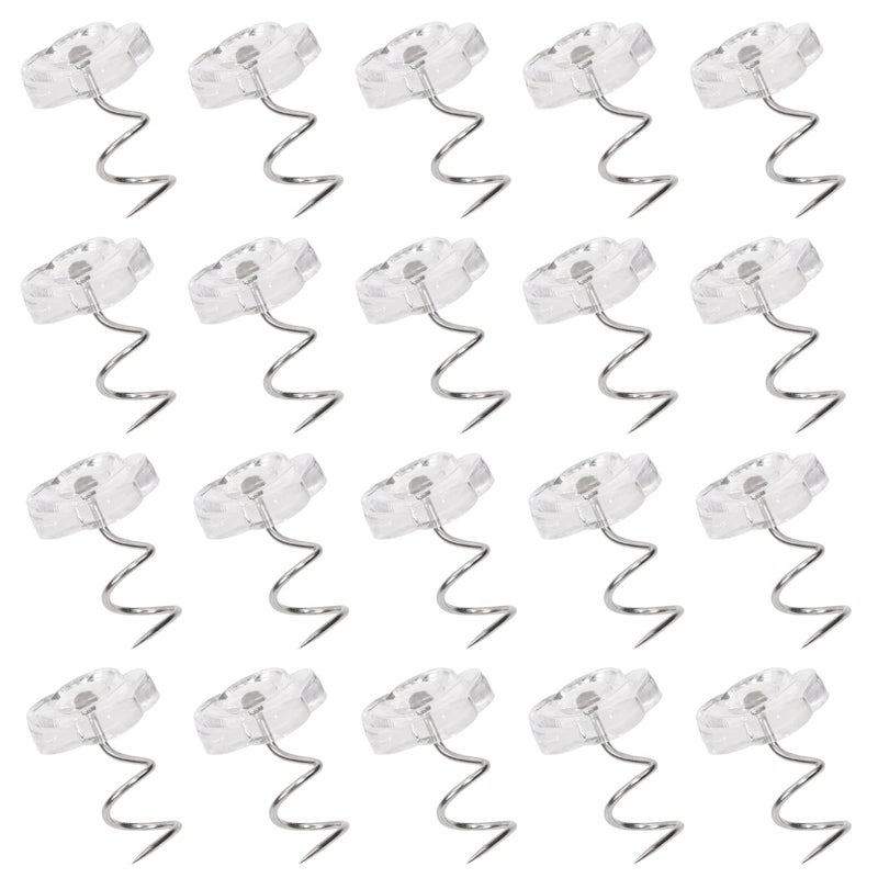 Mini Skater 30 Pack Twist Pins with Small Box Transparent Metal Rose Heads Shape Screw Headliner Hold Upholstery Bedskirts Fixed Blankets Car Slip Couch Furniture Covers in Place