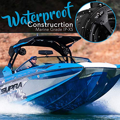 Pyle Waterproof Off-Road Speakers w/ ​Amplifier - 4" 800W 2-Channel Marine Grade Waketower Speakers System Full Range Outdoor Audio Stereo Speaker for ATV, UTV, Quad, Jeep, Boat - Pyle PLUTV42CH.5 - Image 4