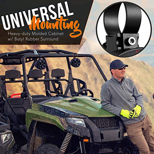 Pyle Waterproof Off-Road Speakers w/ ​Amplifier - 4" 800W 2-Channel Marine Grade Waketower Speakers System Full Range Outdoor Audio Stereo Speaker for ATV, UTV, Quad, Jeep, Boat - Pyle PLUTV42CH.5 - Image 3