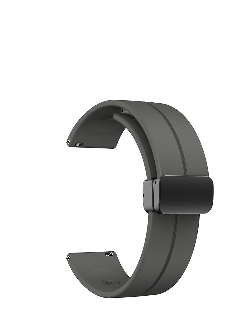 22mm Magnetic Buckle Silicone Watch Band Compatible with 22 mm Strap for CMF Watch Pro/CMF Watch Pro 2 - (Only Strap) grey - Image 1