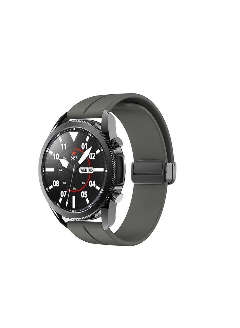 22mm Magnetic Buckle Silicone Watch Band Compatible with 22 mm Strap for CMF Watch Pro/CMF Watch Pro 2 - (Only Strap) grey - Image 2