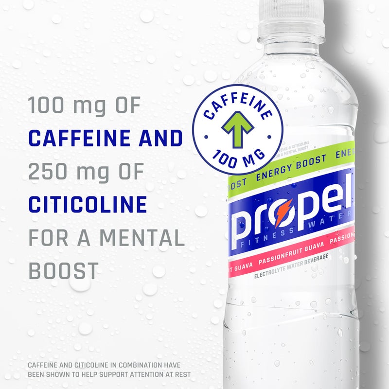 Propel Energy Boost Zero Calorie Flavored Water With Electrolytes and Caffeine, 3 Flavor Variety Pack, 16.9 fl oz Bottles (12 Pack) - Image 3