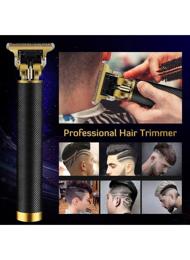 PXLISIE - Professional Cordless Hair Trimmer, Hair Clippers for Men T Blade Trimmer Zero Gapped Trimmer Rechargeable Beard Trimmer Shaver Hair Cutting Kit with Ear Spoon Tool Set, Black - Image 1