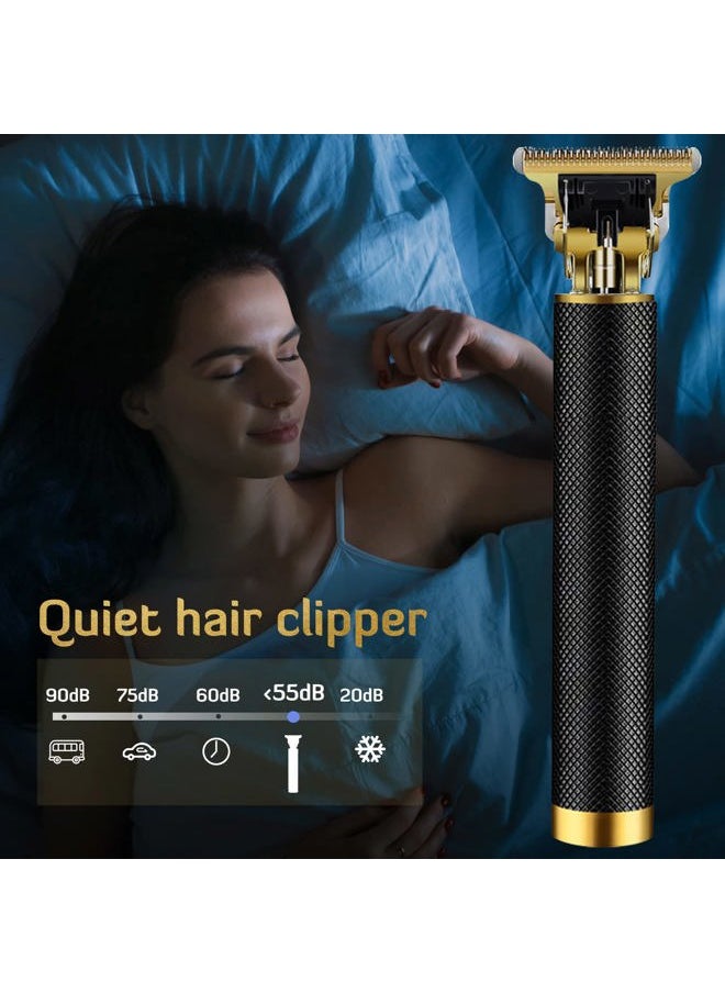 PXLISIE - Professional Cordless Hair Trimmer, Hair Clippers for Men T Blade Trimmer Zero Gapped Trimmer Rechargeable Beard Trimmer Shaver Hair Cutting Kit with Ear Spoon Tool Set, Black - Image 1