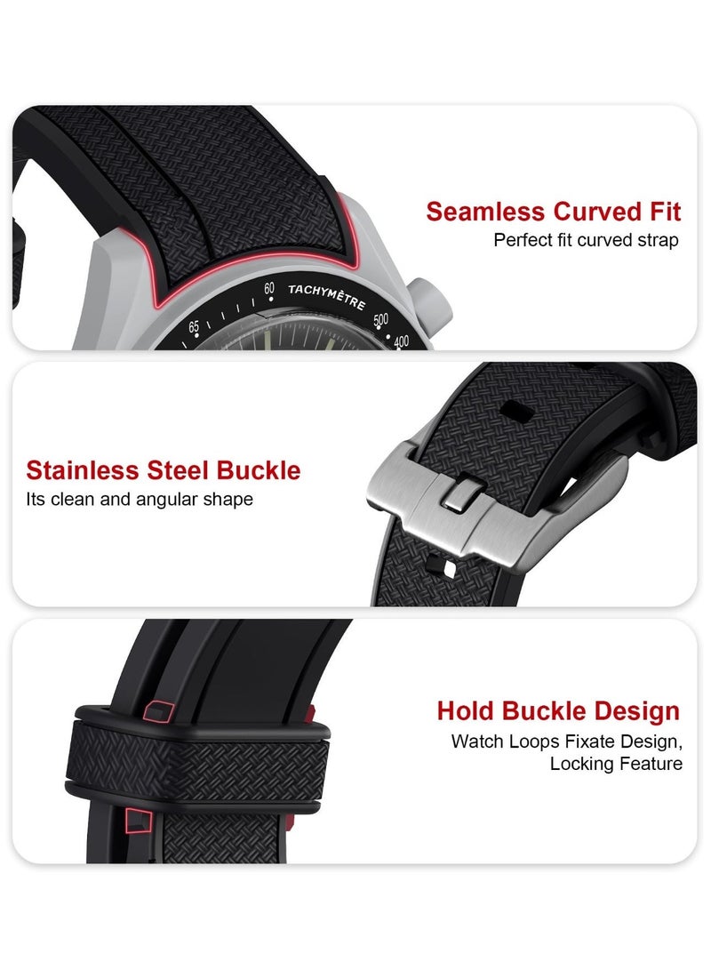 jaexest 20mm Curved End Silicone Watch Band - No Gap Design, Soft Replacement Strap for Luxury Brand Style Watches, Multi-Color Options - Image 5