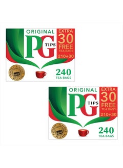 PG Tips Black Tea, Non - Pyramid Tea Bags, 240-Count Box (Pack of 2)  - Image 1