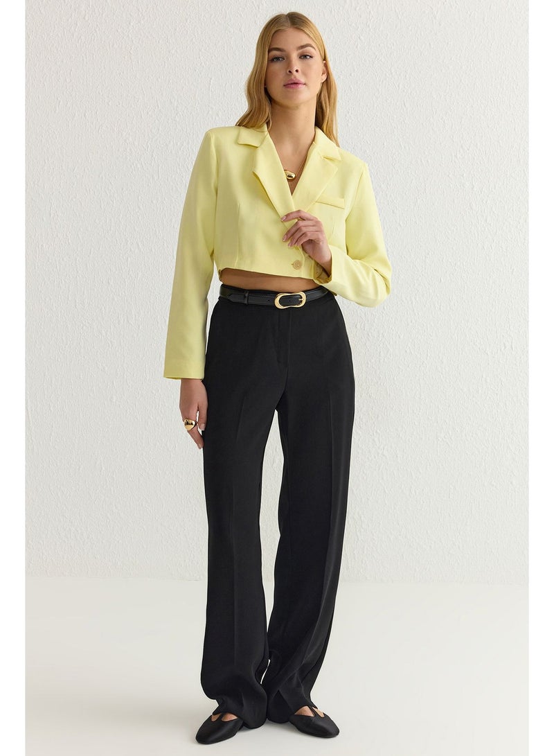 trendyol Yellow Blazer Jacket TWOAW22CE0086