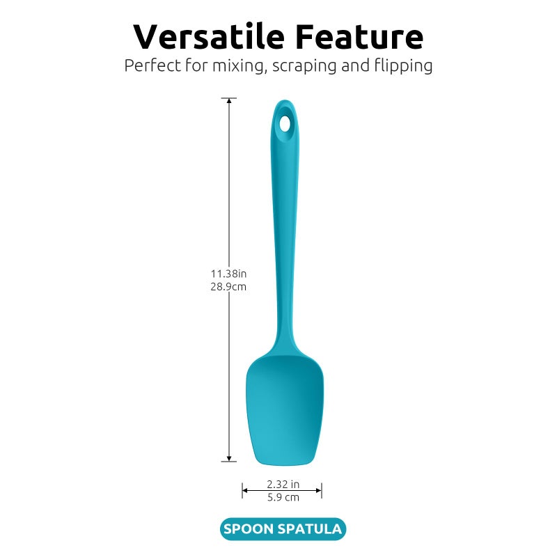 U-Taste Silicone Spoon Spatula Set, 600ºF High Heat Resistant Food Grade Flexible Rubber Scraper, Cooking Mixing Baking Kitchen Utensils Set of 3 (Multicolors) - Image 2