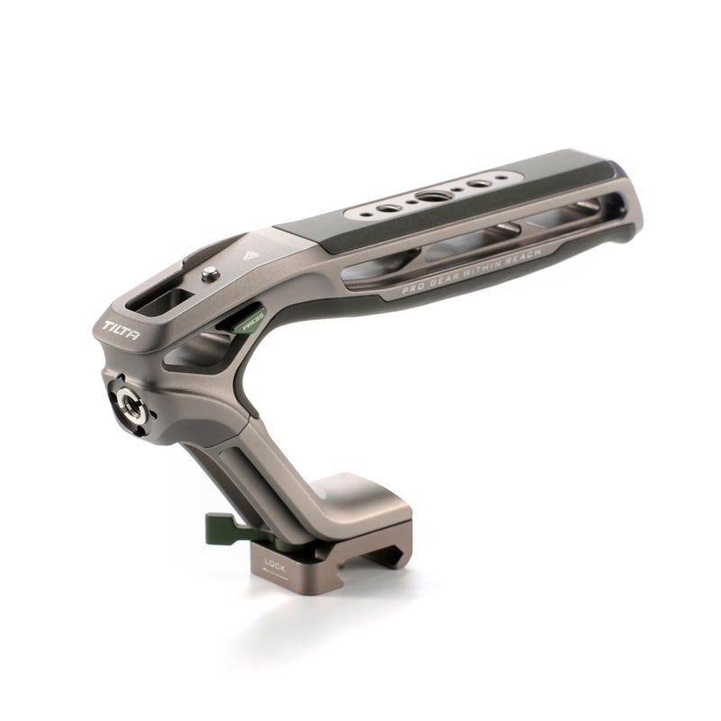 Tilta Xeno Top Handle for Filmmakers Cameras Titanium Gray Aluminum Alloy and Silicone Build 1420 and 3816 Threads wLocating Points Safety Release Pin Comfortable Handling NATO - Image 2