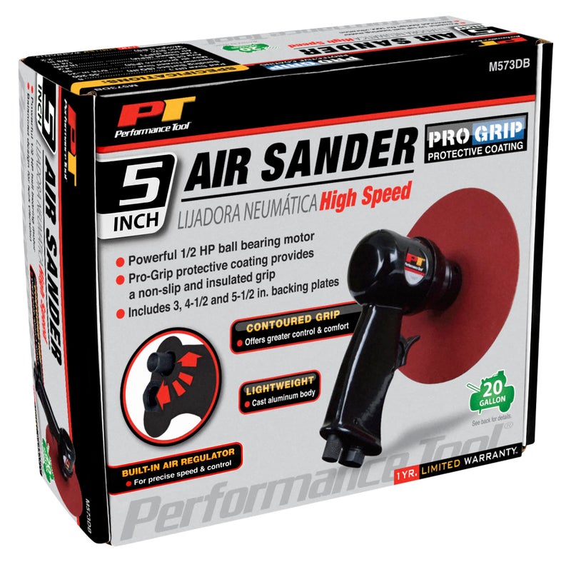 Performance Tool M573DB 5-Inch High Speed Sander with Adjustable Speed Control and Dust Collection System for Efficient Sanding and Polishing Jobs - Image 5