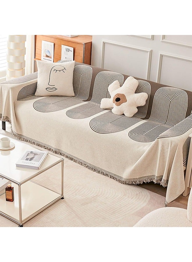 DAREU Double-Sided Chenille Sofa Cover – Stretch Waterproof Couch Protector, Luxury Sofa Blanket (Dark Grey, 180x130CM) - Image 1