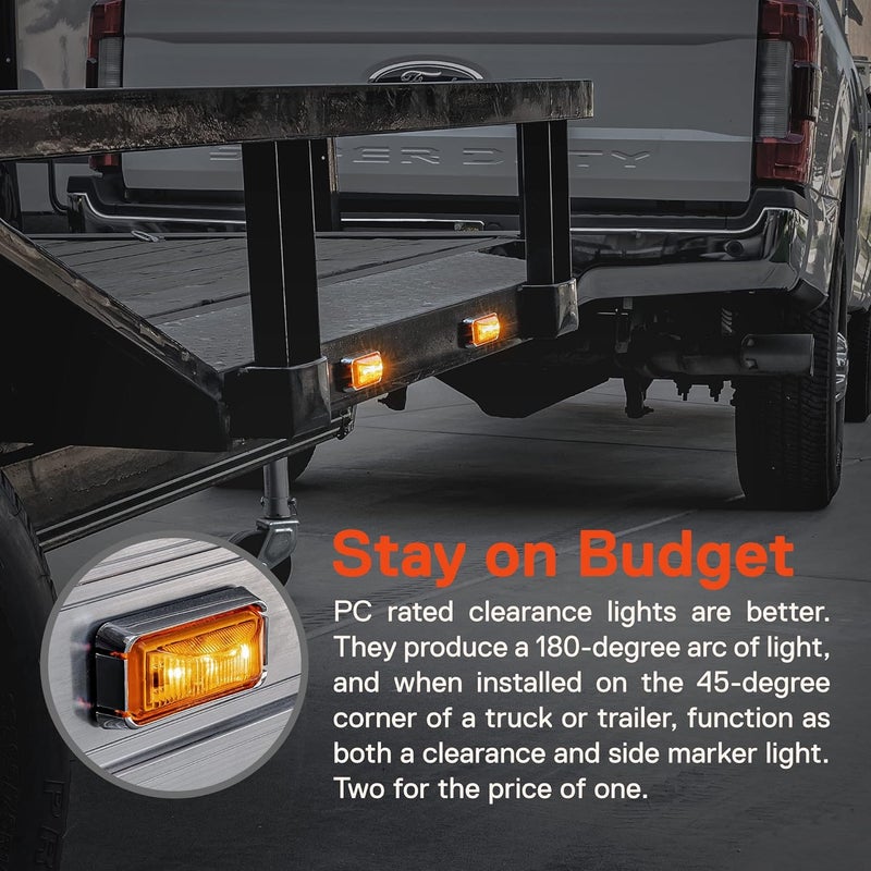 ONLINE LED STORE 2pc 2.5" Red Trailer Marker Light with Chrome Bezel - Waterproof IP67 - Image 3
