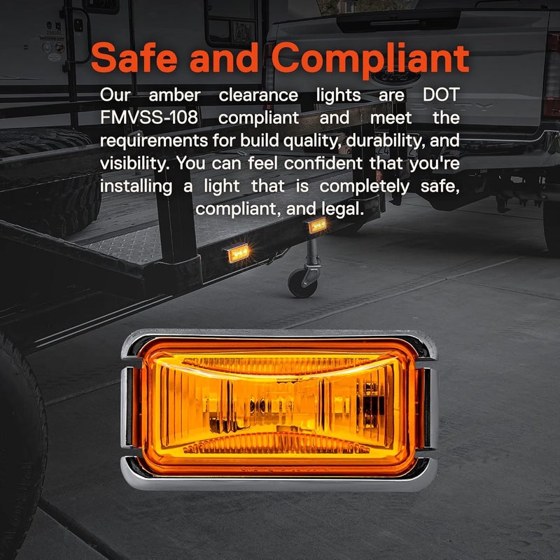 ONLINE LED STORE 2pc 2.5" Red Trailer Marker Light with Chrome Bezel - Waterproof IP67 - Image 2