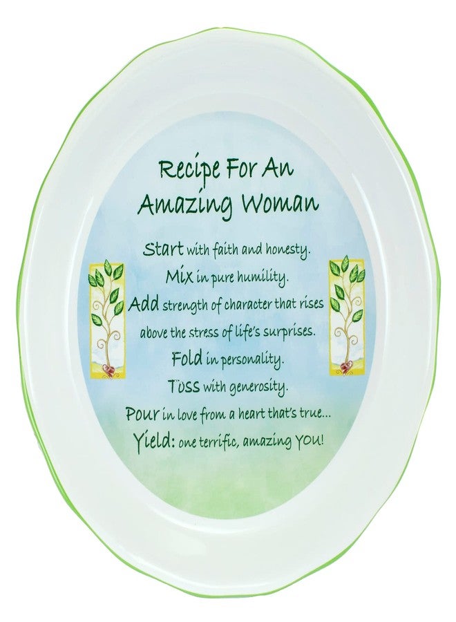Abbey + CA Gift Abbey Gift Abbey & CA Gift Amazing Woman Pie Plate, 10.5", Green - Image 1