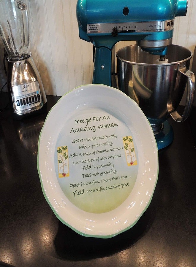 Abbey + CA Gift Abbey Gift Abbey & CA Gift Amazing Woman Pie Plate, 10.5", Green - Image 5