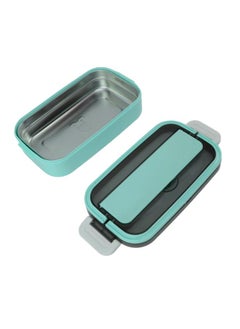Thoraya 304 Stainless Steel Bento Box Adult Lunch Box Single Layer Microwave Safe Portable Split Bento Box for Students Office Workers Mint Green  - Image 3
