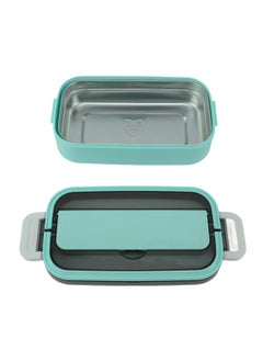 Thoraya 304 Stainless Steel Bento Box Adult Lunch Box Single Layer Microwave Safe Portable Split Bento Box for Students Office Workers Mint Green  - Image 4