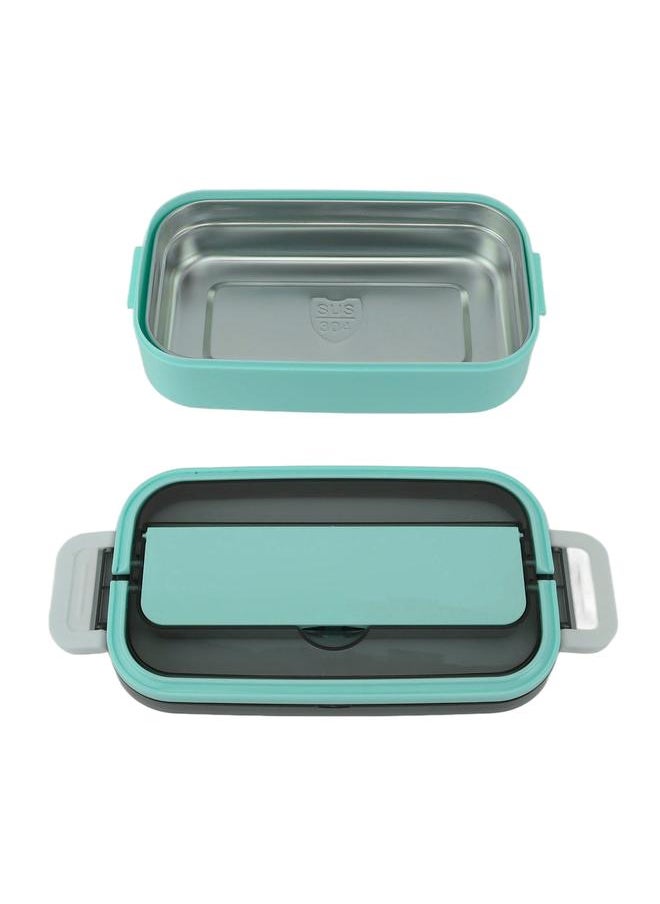 Thoraya 304 Stainless Steel Bento Box Adult Lunch Box Single Layer Microwave Safe Portable Split Bento Box for Students Office Workers Mint Green  - Image 4