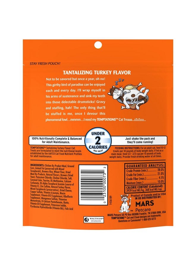Temptations Classic Crunchy And Soft Cat Treats Tantalizing Turkey Flavor, 6.3 Oz. Pouch (Pack Of 10) - Image 2