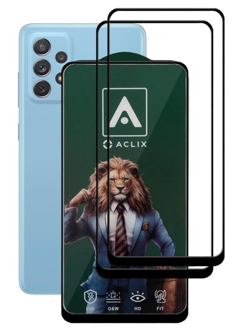 ACLIX 2 Pieces Antistatic ESD Dustproof Premium Quality High Definition Tempered Glass Screen Protector Designed For Samsung Galaxy A72 - Image 1