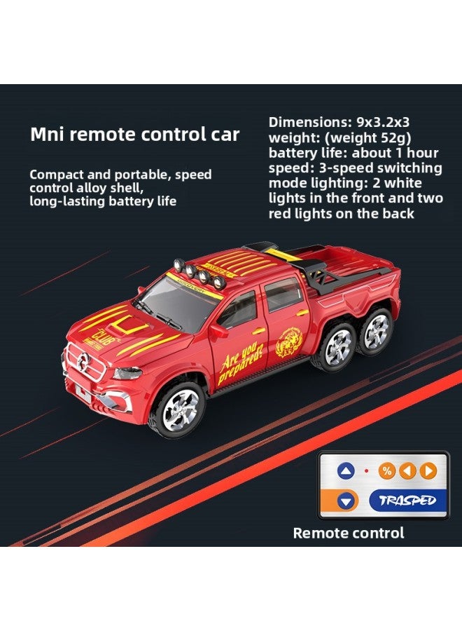 Alloy 2.4G Ultra-small Alloy Mini Remote Control Car Semi-trailer Pickup Off-road Vehicle High-speed Drift Car Charging Baby 