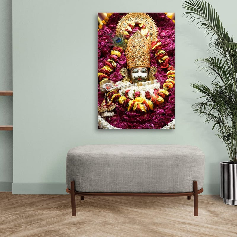 The Seven Colours Khatu Shyam JI Photo Frame for Wall Decoration Living Room Khatu Shyam ji Temple Photo Frame Khatu Shyam ji24 by 12 Inches - Image 1
