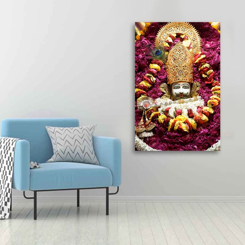The Seven Colours Khatu Shyam JI Photo Frame for Wall Decoration Living Room Khatu Shyam ji Temple Photo Frame Khatu Shyam ji24 by 12 Inches - Image 2