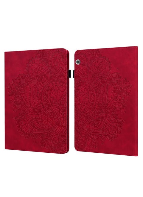 Case For Huawei MediaPad T5 10 inch Peacock Embossed Pattern TPU + PU Horizontal Flip Leather Case with Holder & Card Slots & Wallet & Sleep / Wake-up Function