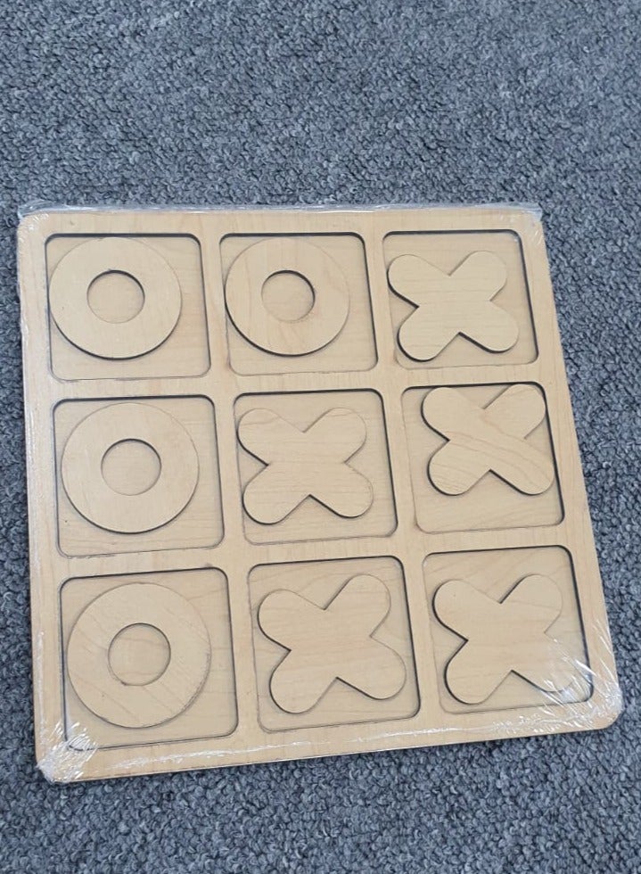 XO Wooden Board Game, Board Game Set to Match Two People, Educational Toys for Family and Kids. 