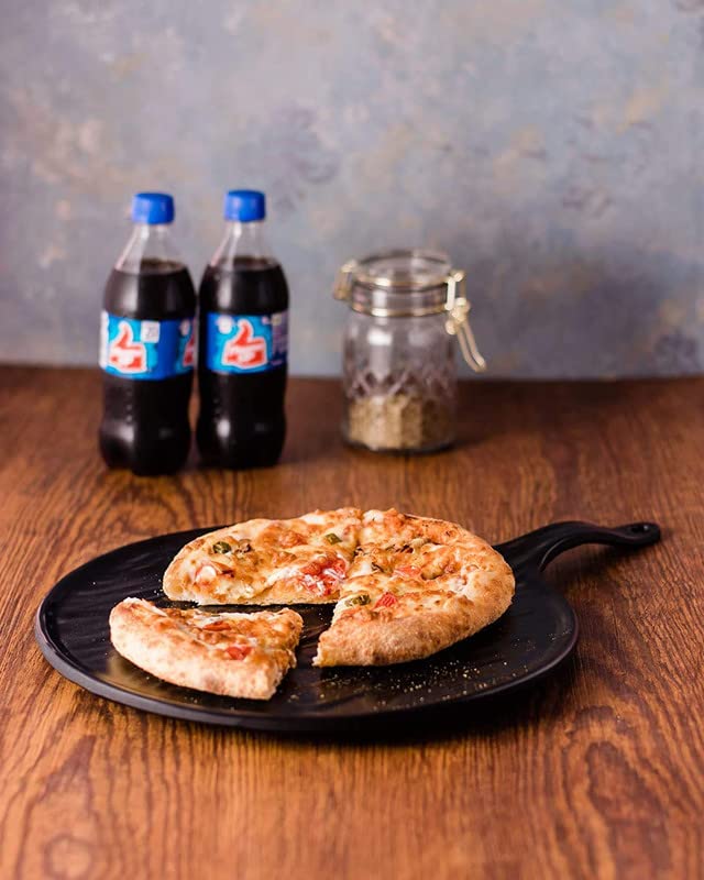 Ochtend Black Pizza Bat Platter Melamine Pizza Serving Bat to Serve Pizza, Melamine Round Pizza Plate 26 cm Food Tray (Pizza Platter) - Image 4