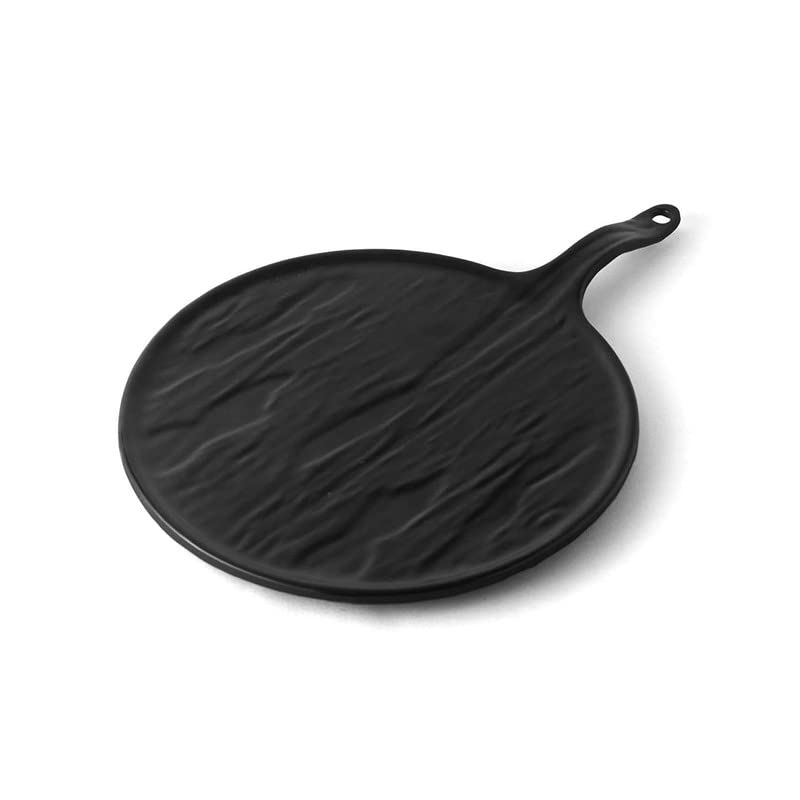 Ochtend Black Pizza Bat Platter Melamine Pizza Serving Bat to Serve Pizza, Melamine Round Pizza Plate 26 cm Food Tray (Pizza Platter) - Image 1