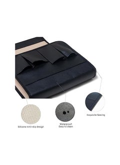 The Bros PU Leather Sofa Armrest Organizer, Armchair Magazine Holders, Waterproof Remote Holder for Recliner Couch, with 1 Large Pocket, 4 Small Pockets, for Magazine, Remote, Phone, Ipad, Books (Black)  - Image 2