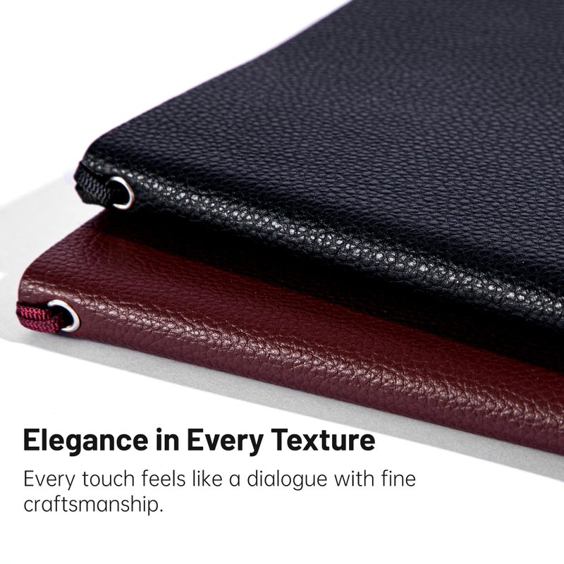 CAGIE Lined Journal Notebook for Men & Women,176 Pages A5 Medium Size, Softcover Leather Journals for Writing, College Ruled Notebook for Work & School, 100 GSM Thick Paper (5.7'' x 8.3'') (Black) - Image 2