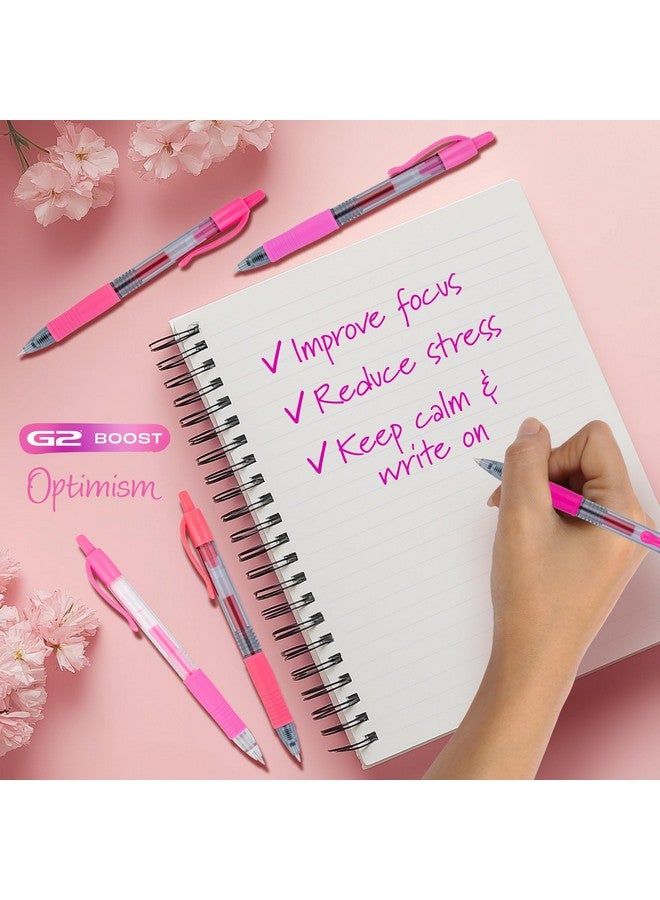 PILOT Pilot, G2 Premium Gel Roller Pens, G2 Boost Pink Pack, The Colors of Optimism, 8 Pack Pouch, Fine Point 0.7 mm, Assorted  - Image 3