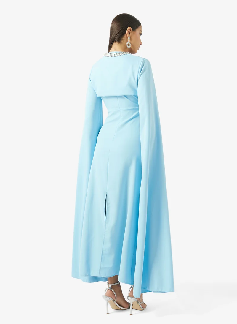 خزانة Cape Embellished Detail Dress
