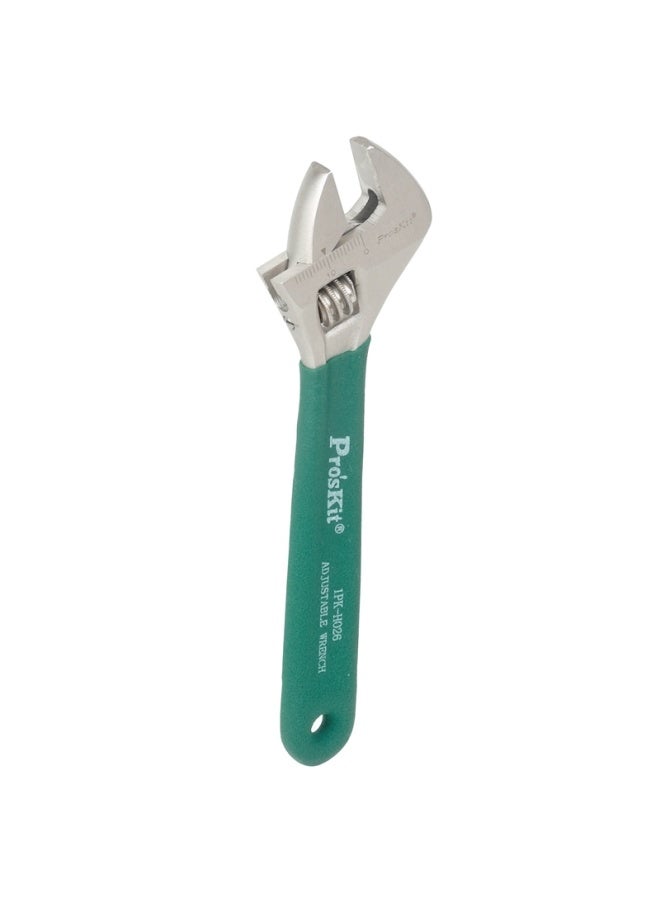 Pro'skit 1pk-h026 6-inch Titanium Coated Anti-slip Adjustable Wrench With Plastic Dipped Handle - Image 2