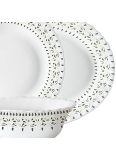 LARAH BY BOROSIL Larah by Borosil Ora Gold Fluted Series Opalware Dinner Set | 27 Pieces for Family of 6 | Microwave & Dishwasher Safe | Bone-Ash Free | Crockery Set for Dining & Gifting | Plates & Bowls | White  - Image 3