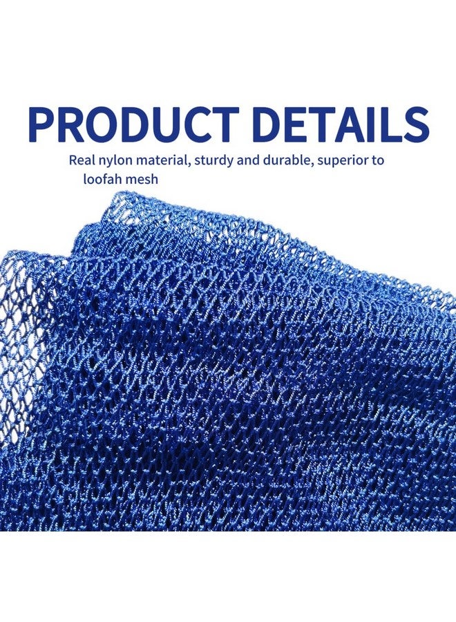 SPMKTBOZAI African Net Sponge Authentic, African Exfoliating Sponge Real African Net Black Owned, African Bath Sponge Back Scrubber, Body Exfoliator Shower Bath Accessories (Blue) - Image 1