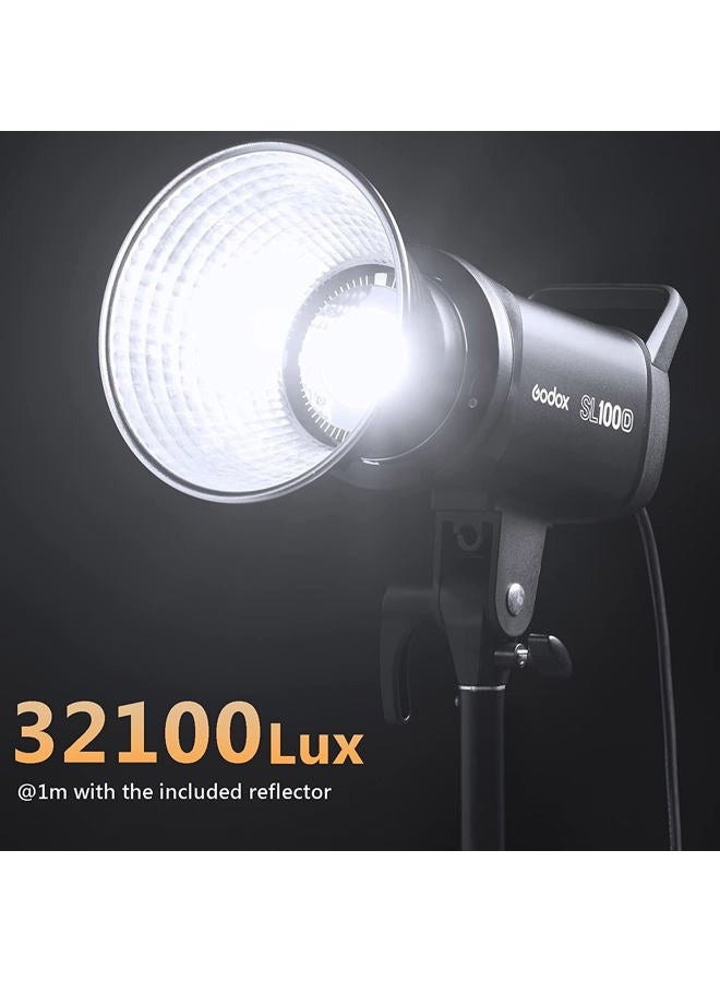 Godox Godox SL100D Daylight LED Video Light, 100W 5600K 32100Lux @1M CRI 96+TLCI 97+ Bowens Mount COB LED Continuous Light, 8 FX Effects 0-100% Brightness Studio Light with RC-A6 Remote - Image 4