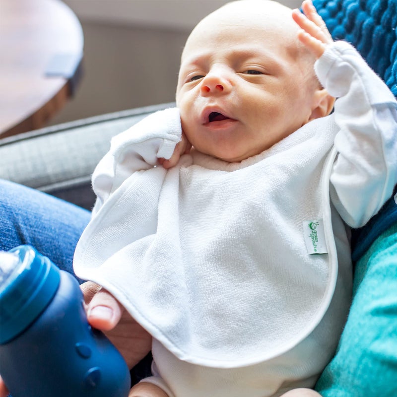 جرين سبراوتس طقم مرايل ستاي دراي يبقي الطفل جافاً ويبعد عنه الحليب، من 3 قطع - لون أكوا/ رمادي. - Image 3