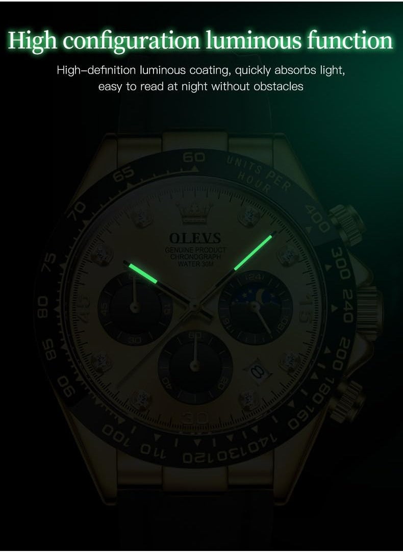 OLEVS - Watches for Men Silicone Strap Quartz Water Resistant Watch 2875 - Image 1