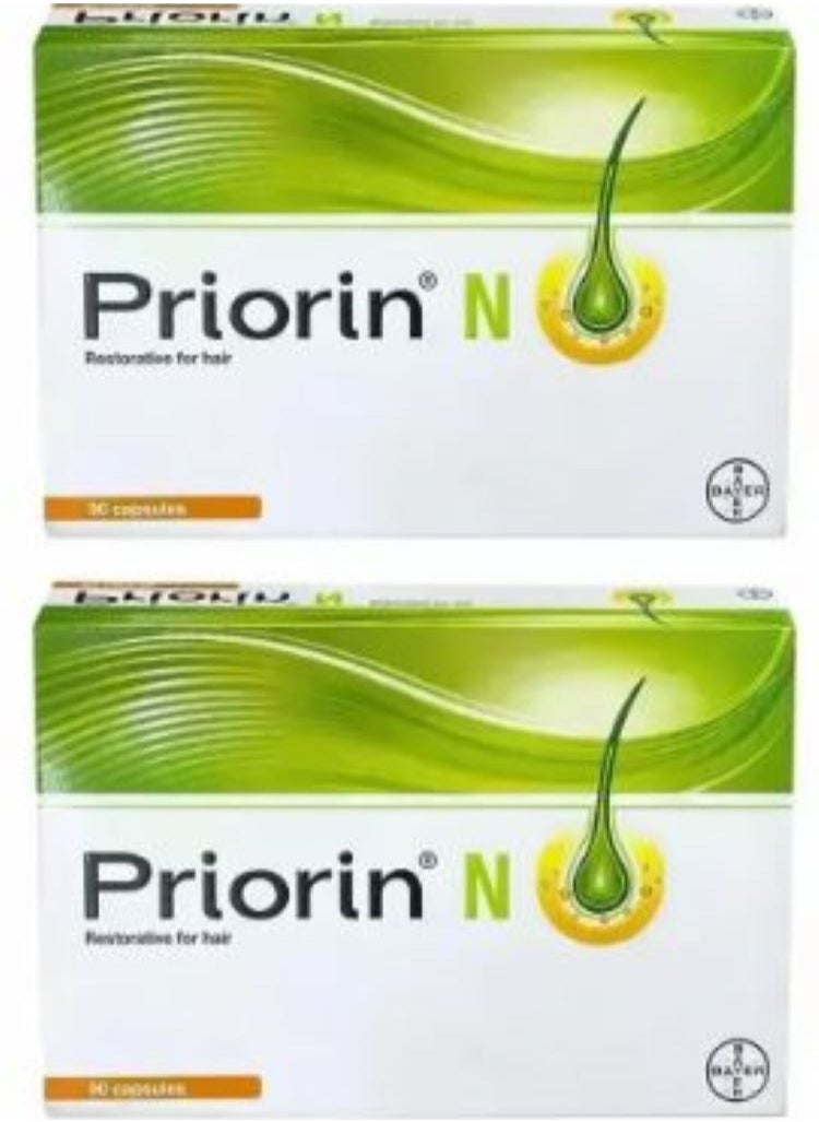 BAYER Pack Of 2 Priorin N Rstorative For Hair 90 Capsules​  - Image 1