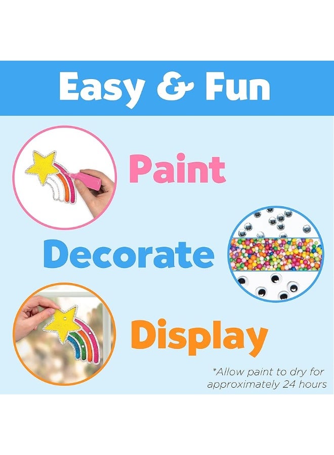 Creativity for Kids Easy Sparkle Window Art Kit - Paint and Decorate 7 DIY Suncatchers, Arts and Crafts for Kids Ages 6-8+, Activities for Kids, Rainbow Sprinkles - Image 2