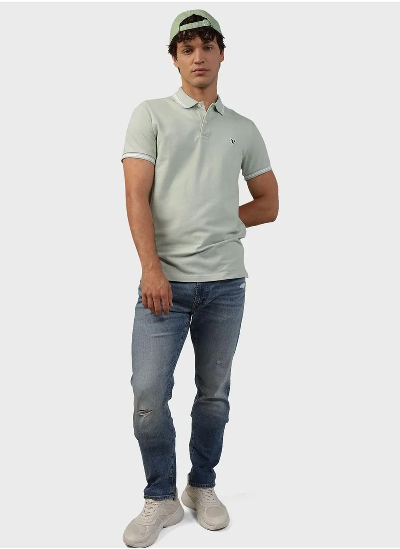 American Eagle Slim Fit Embroidered Logo Polo T-shirt