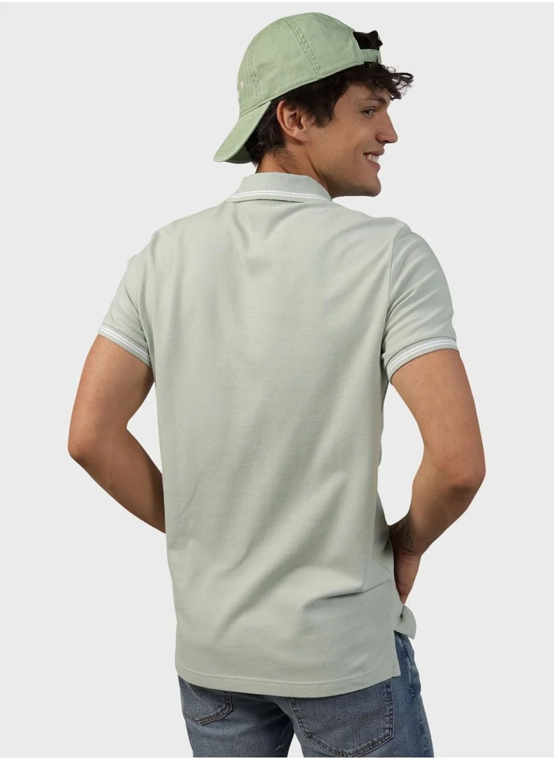 American Eagle Slim Fit Embroidered Logo Polo T-shirt