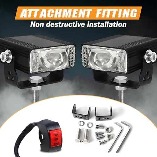 MIKANIX Super Bright LED Fog Light For Bike & Car With Switch | High Low Beam | PCR Flashing Mode For Motorcycles, Scooters, Cars & Off-Road Vehicles (Set of 2) - Image 2